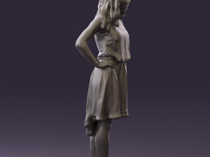 woman in stone black dress 0632 Modelo 3D