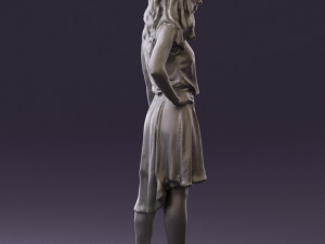 woman in stone black dress 0632 Modelo 3D