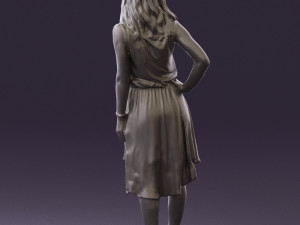 woman in stone black dress 0632 Modelo 3D