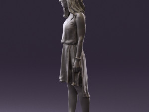 woman in stone black dress 0632 Modelo 3D
