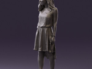 woman in stone black dress 0632 Modelo 3D
