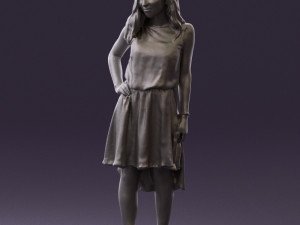 woman in stone black dress 0632 Modelo 3D