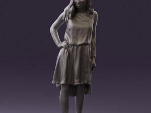 woman in stone black dress 0632 Modelo 3D