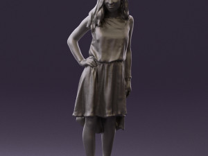 woman in stone black dress 0632 Modelo 3D