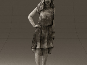 woman in stone black dress 0632 Modelo 3D