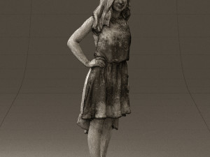 woman in stone black dress 0632 Modelo 3D