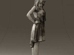 woman in stone black dress 0632 Modelo 3D