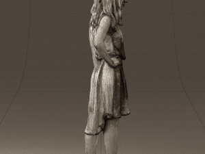 woman in stone black dress 0632 Modelo 3D