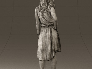 woman in stone black dress 0632 Modelo 3D