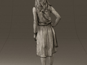 woman in stone black dress 0632 Modelo 3D