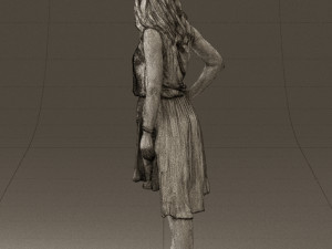 woman in stone black dress 0632 Modelo 3D