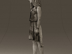 woman in stone black dress 0632 Modelo 3D
