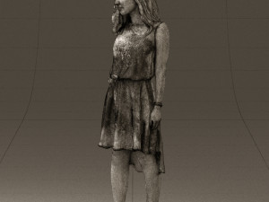 woman in stone black dress 0632 Modelo 3D