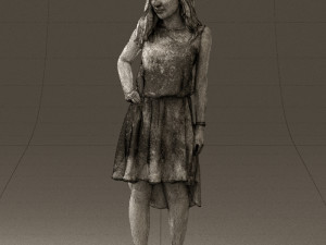woman in stone black dress 0632 Modelo 3D