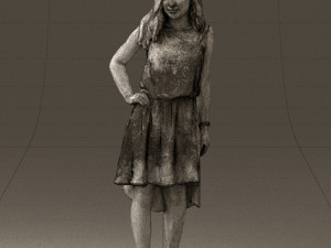 woman in stone black dress 0632 Modelo 3D