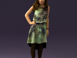 woman in stone black dress 0632 3d print ready 3D 프린트 모델