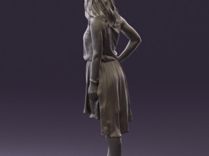 woman in stone black dress 0632 3d print ready 3D Druckmodell