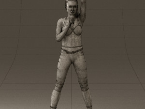 woman in red legents and microphone 0633 3d print ready 3D Baskı Modeli