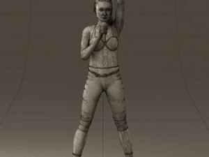 woman in red legents and microphone 0633 3d print ready 3D Print Model