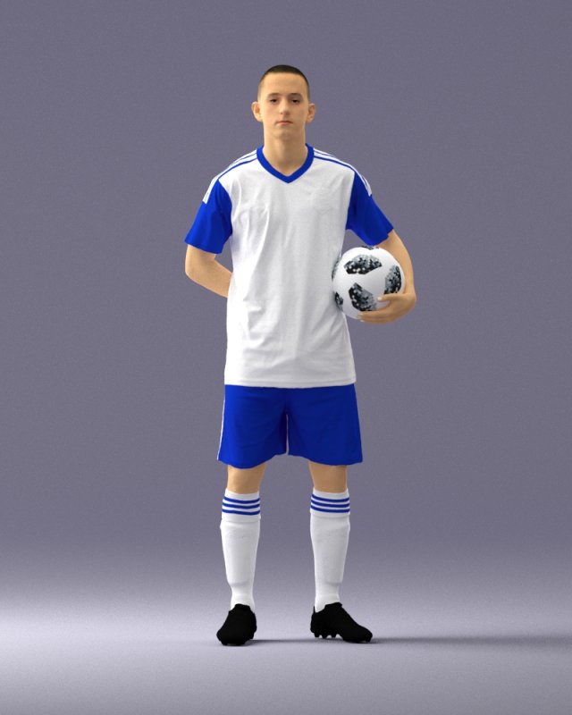 soccer player 1114-7 3d print ready 3D Print Model .c4d .max .obj .3ds .fbx .stl .blend 