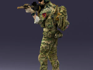 000167 Special Forces Soldier 0722 3D Model