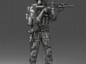 000167 Special Forces Soldier 0722 3D Model