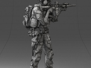 000167 Special Forces Soldier 0722 Modello 3D