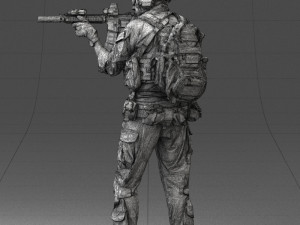 000167 Special Forces Soldier 0722 Modello 3D