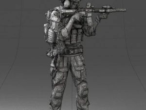 000167 Special Forces Soldier 0722 3D Model