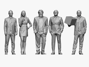 001211 100 people lowpoly 3D Model