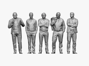 001211 100 people lowpoly 3D Model