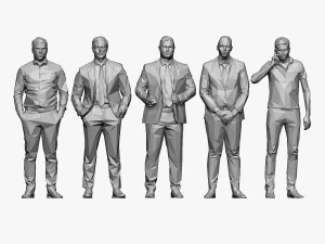 001211 100 people lowpoly 3D Model