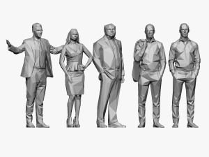 001211 100 people lowpoly 3D Модель