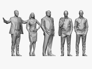 001211 100 people lowpoly 3D Model
