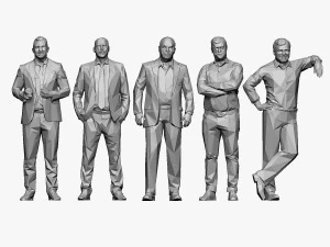 001211 100 people lowpoly 3D Model