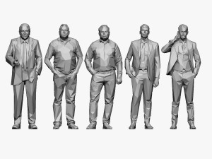 001211 100 people lowpoly 3D Модель