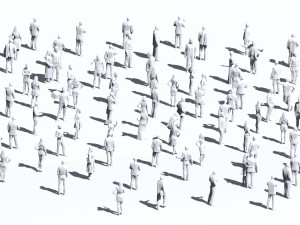 001211 100 people lowpoly 3D Модель