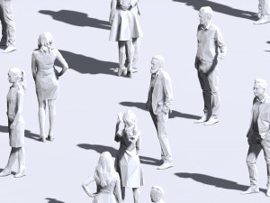 001211 100 people lowpoly 3D Модель