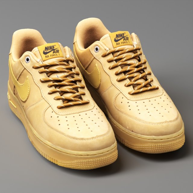 001212 nike air force 1 brown 3D in 3DExport