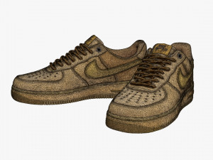 001212 nike air force 1 brown 3D-Modell
