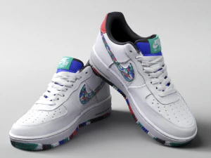 001214 nike air force 1 multicolor Modelo 3D