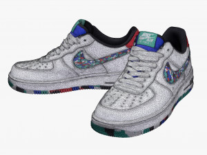 001214 nike air force 1 multicolor 3D Model