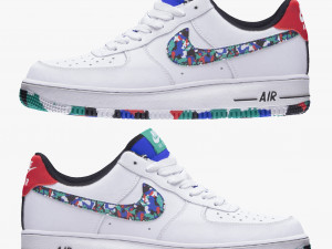 001214 nike air force 1 multicolor 3D Model