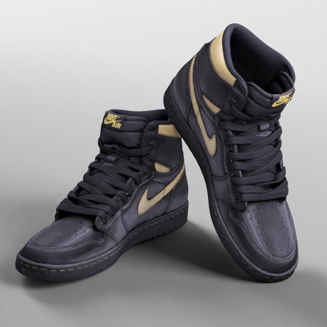 001216 nike jordan black 3D Model .c4d .max .obj .3ds .fbx .stl .blend 