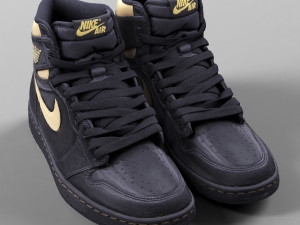 001216 nike jordan black 3D Model