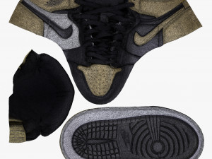 001217 nike jordan gold Modelo 3D