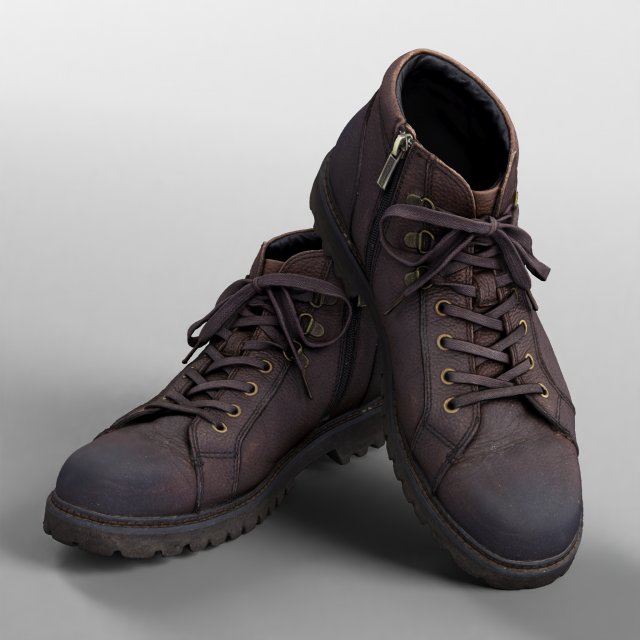 001223 men brown shoes 3D Модель .c4d .max .obj .3ds .fbx .stl .blend 