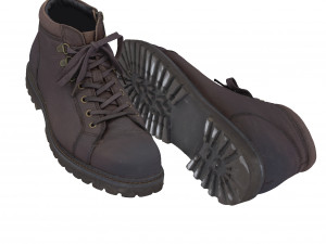 001223 men brown shoes 3D Модель