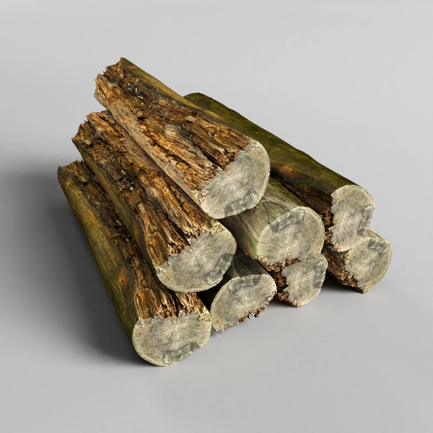 001224 rotten tree trunk 3D Model .c4d .max .obj .3ds .fbx .stl .blend 