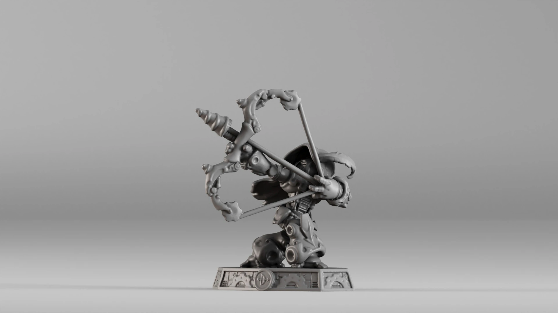 S00023 Steampunk Crossbow Warrior 3D Print Model .c4d .max .obj .3ds .fbx .stl .blend